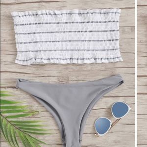 shein strapless bikini set size small